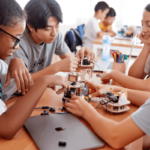Middle School Students building STEAM robots (1)