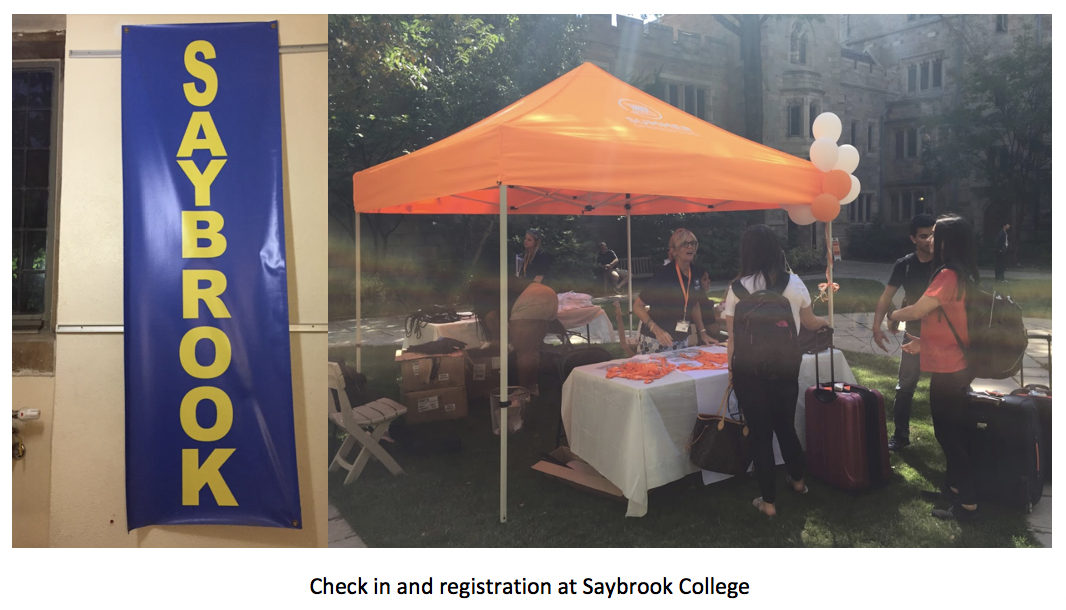 Check in and registration at Saybrook college