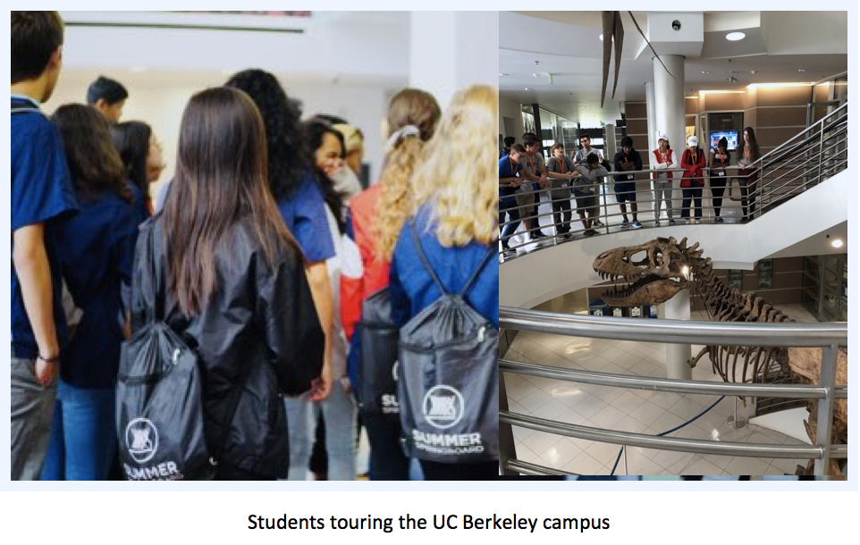 Students touring the UC Berkeley campus