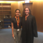 law student in judge's robe